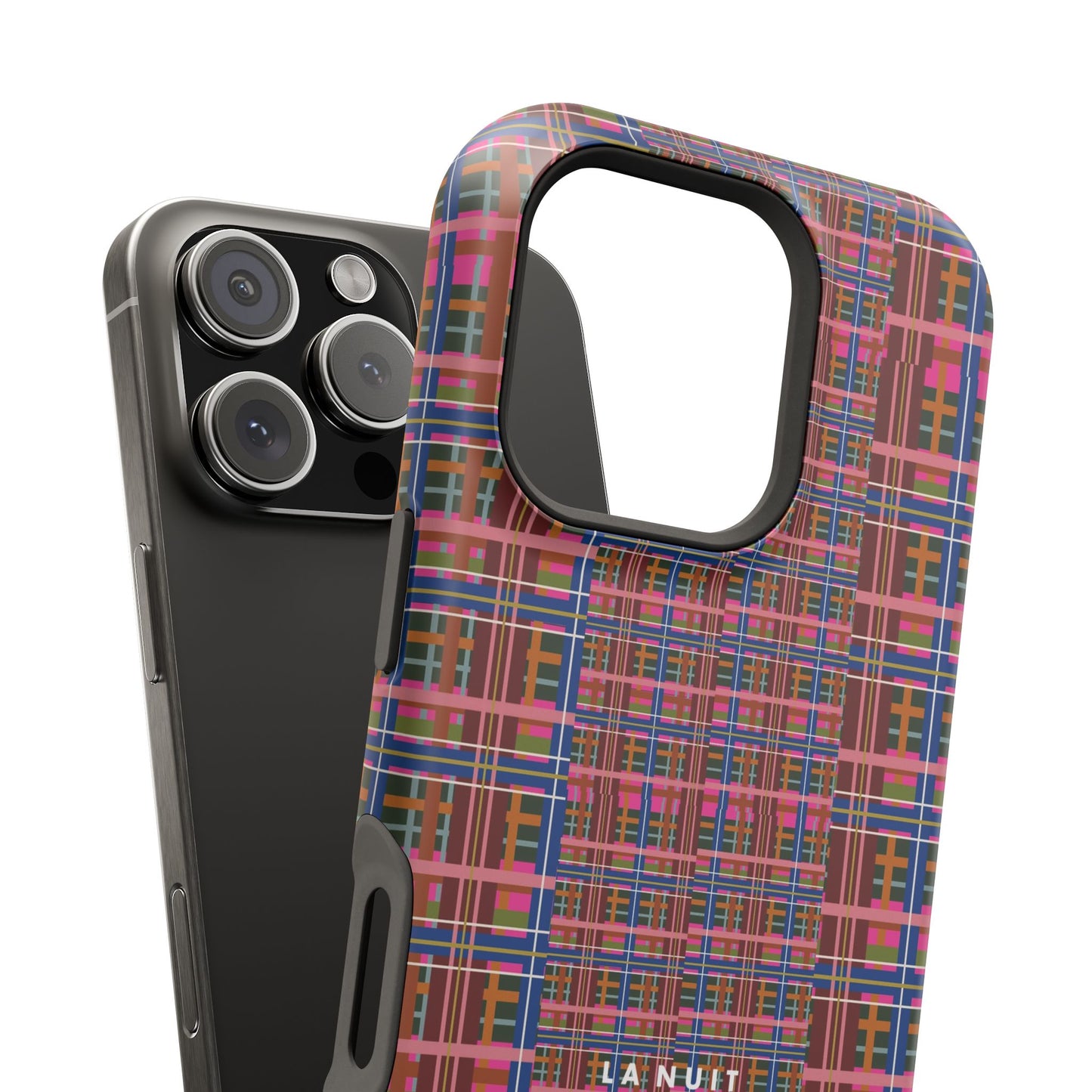 Pinky Blue Plaid Impact-Resistant Phone Case