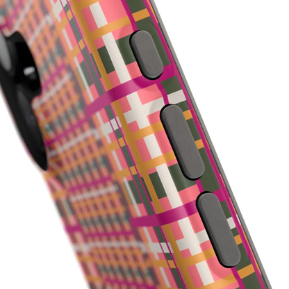 Peach-ish Plaid Impact-Resistant Phone Case