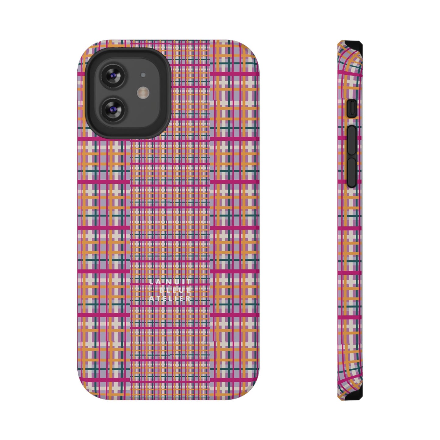 Purple-ish Plaid Impact-Resistant Phone Case