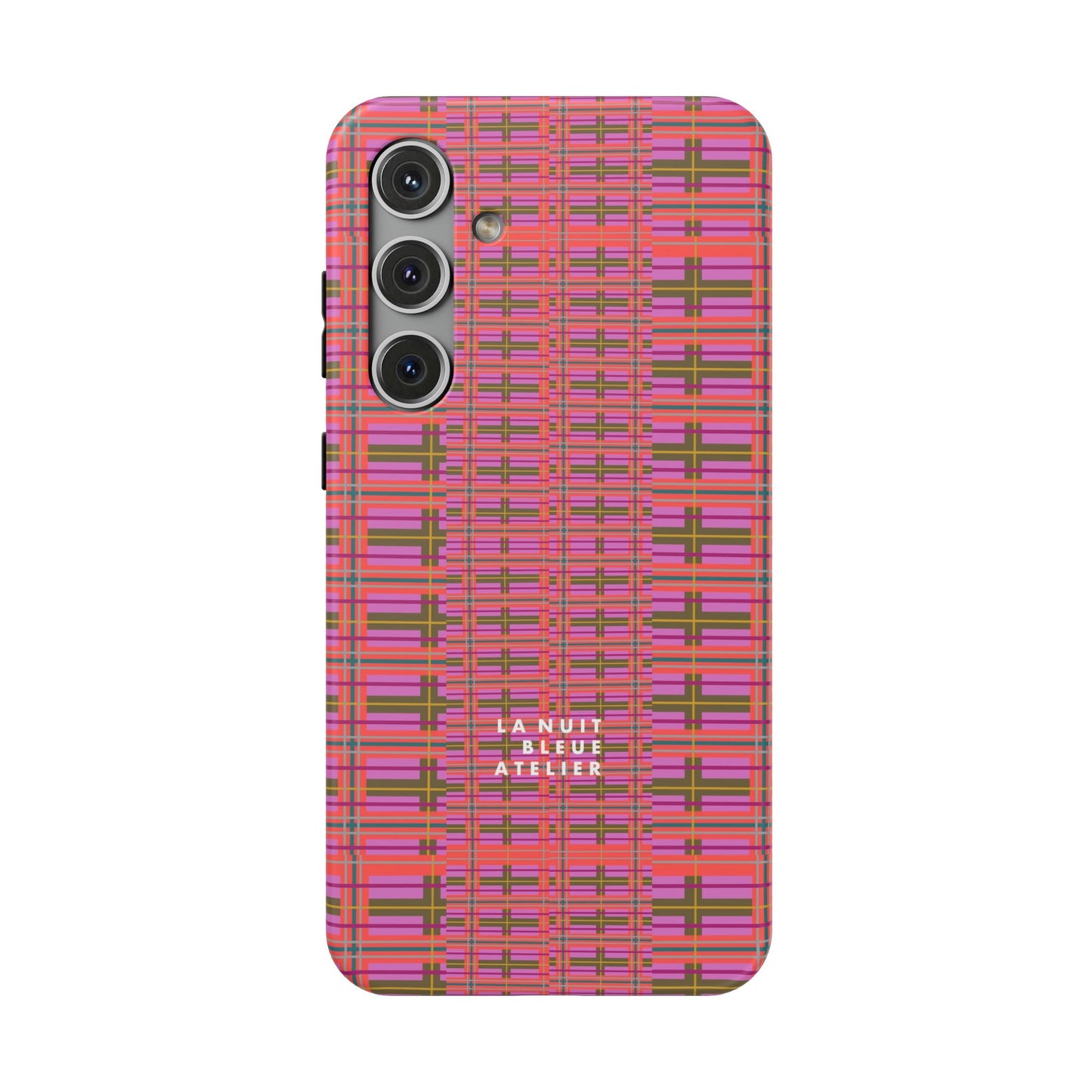 Pink Plaid Impact-Resistant Phone Case