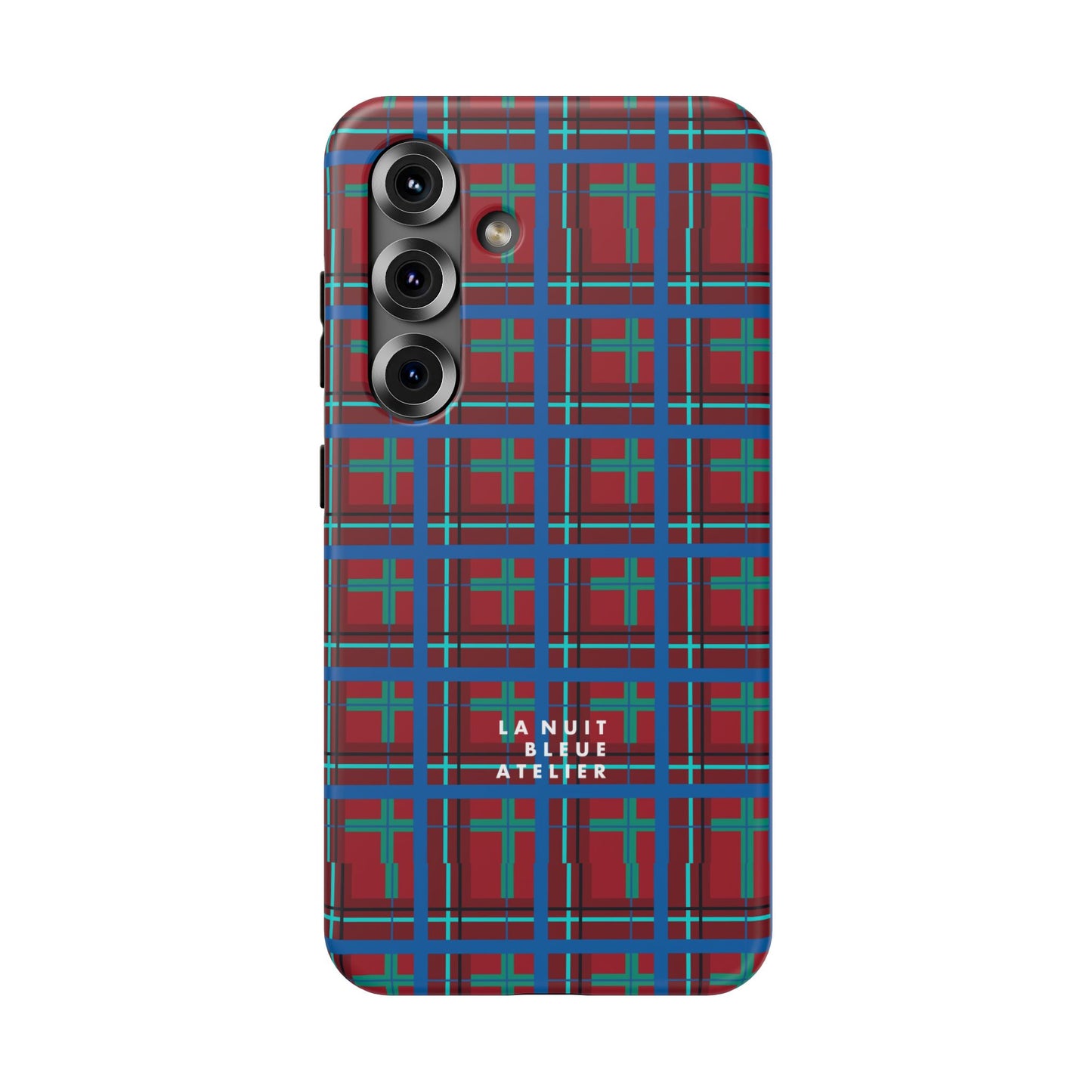 Classic Blue Plaid Impact-Resistant Phone Case