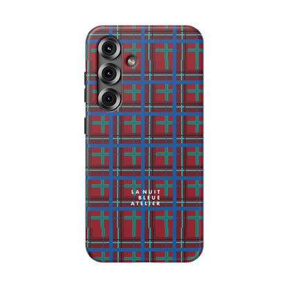 Classic Blue Plaid Impact-Resistant Phone Case