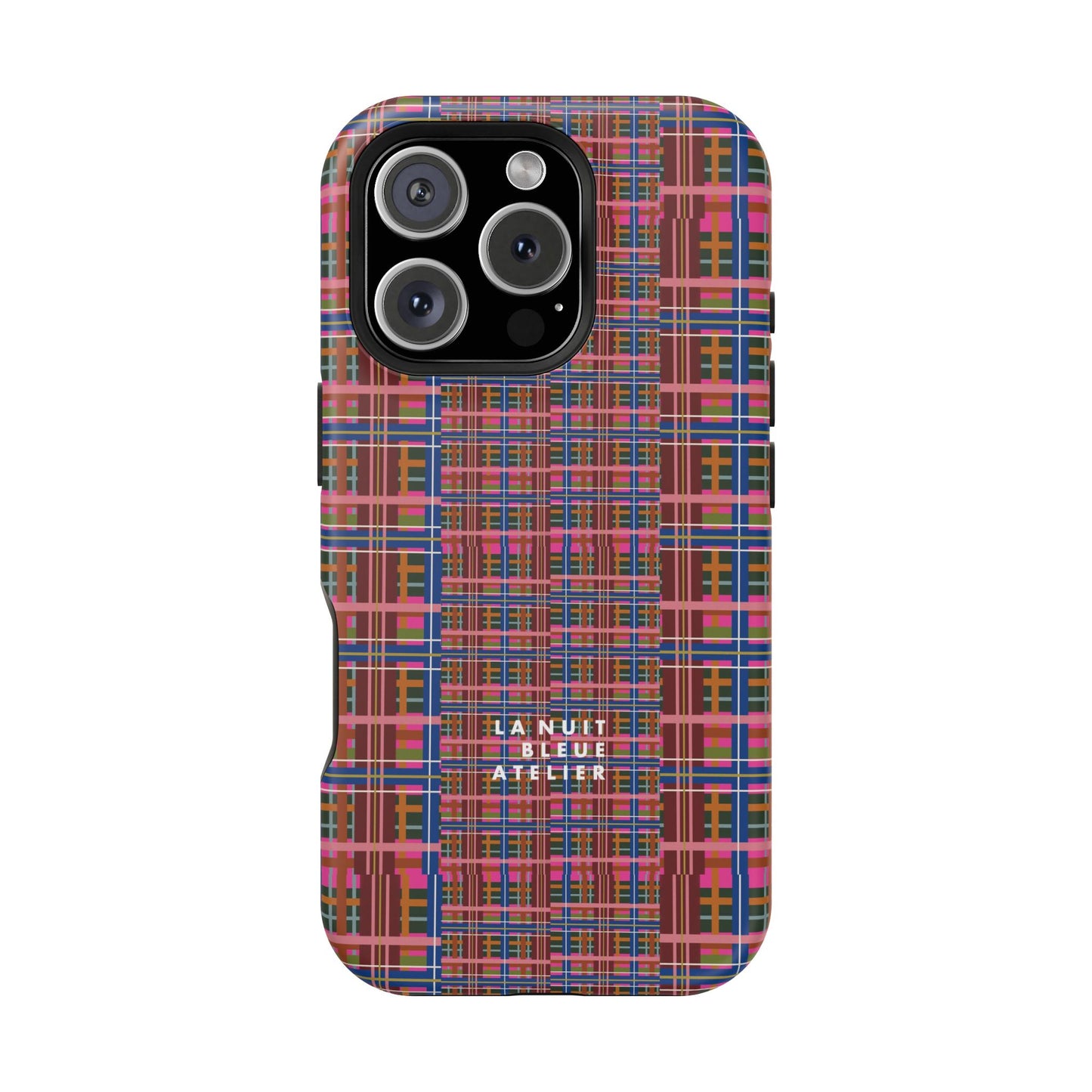 Pinky Blue Plaid Impact-Resistant Phone Case