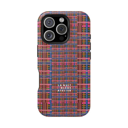 Pinky Blue Plaid Impact-Resistant Phone Case