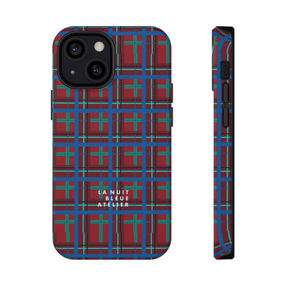 Classic Blue Plaid Impact-Resistant Phone Case
