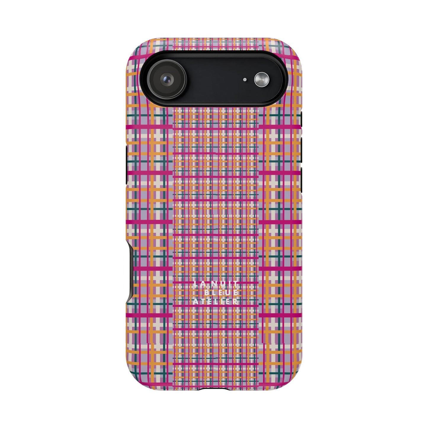 Purple-ish Plaid Impact-Resistant Phone Case