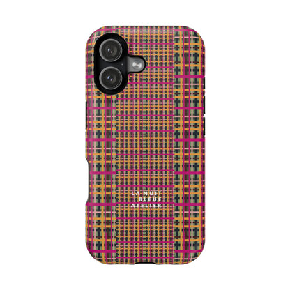 Fuchsia Plaid Impact-Resistant Phone Case