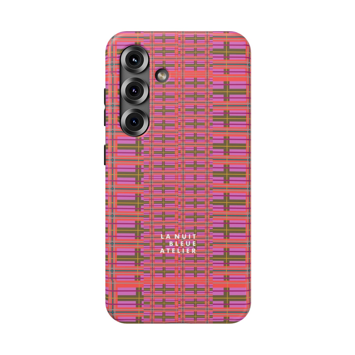 Pink Plaid Impact-Resistant Phone Case