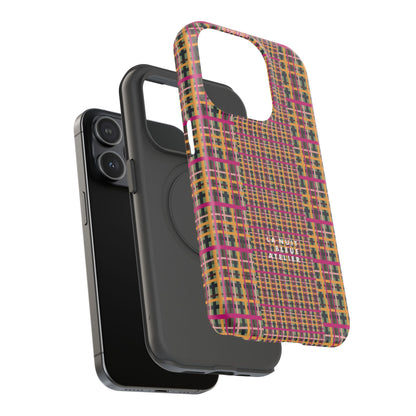 Fuchsia Plaid Impact-Resistant Phone Case