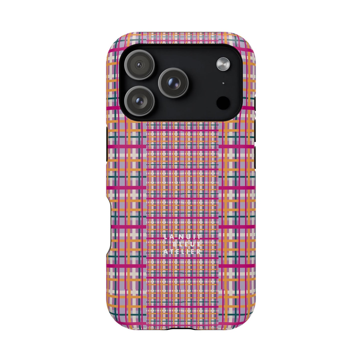 Purple-ish Plaid Impact-Resistant Phone Case