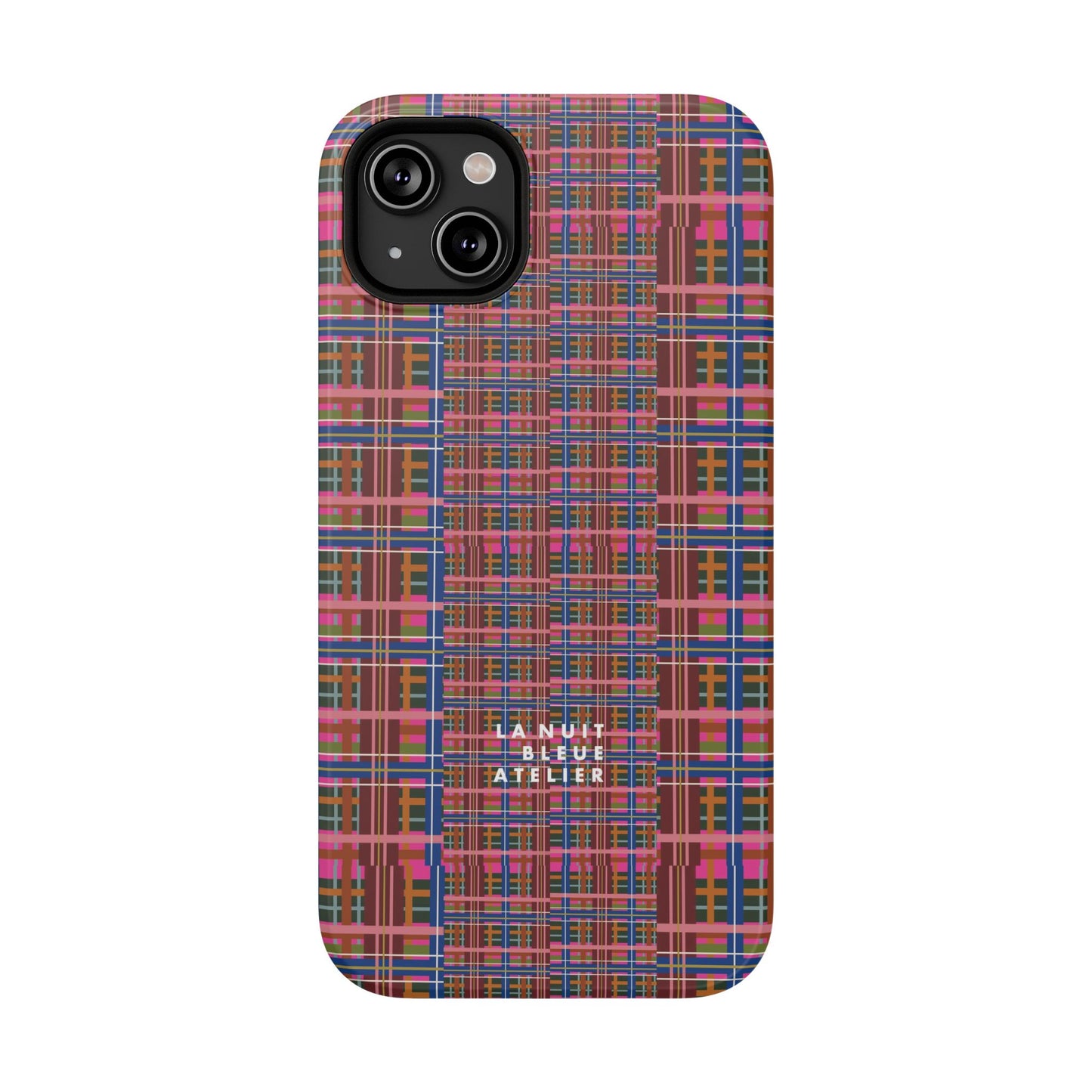 Pinky Blue Plaid Impact-Resistant Phone Case