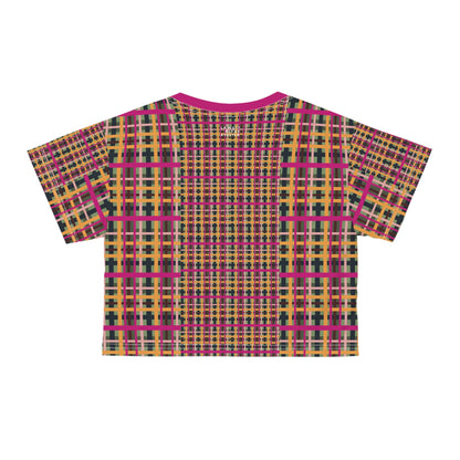 Fuchsia Plaid Lightweight Crop Tee