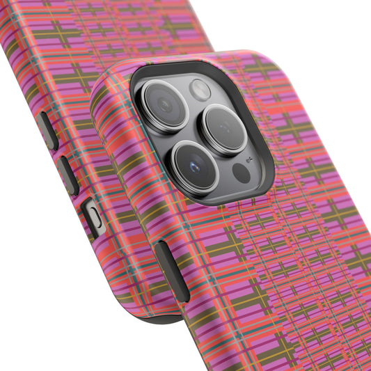 Pink Plaid Impact-Resistant Phone Case