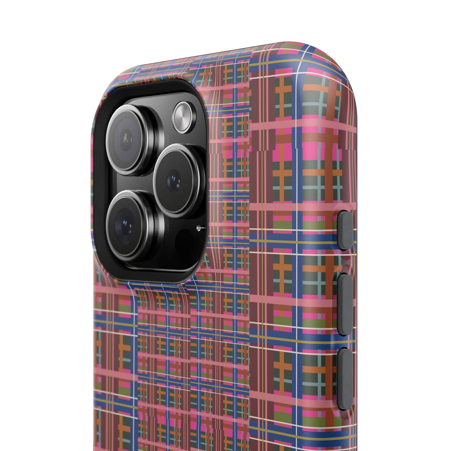 Pinky Blue Plaid Impact-Resistant Phone Case