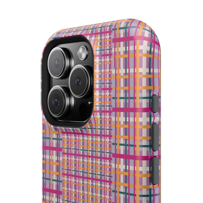 Purple-ish Plaid Impact-Resistant Phone Case