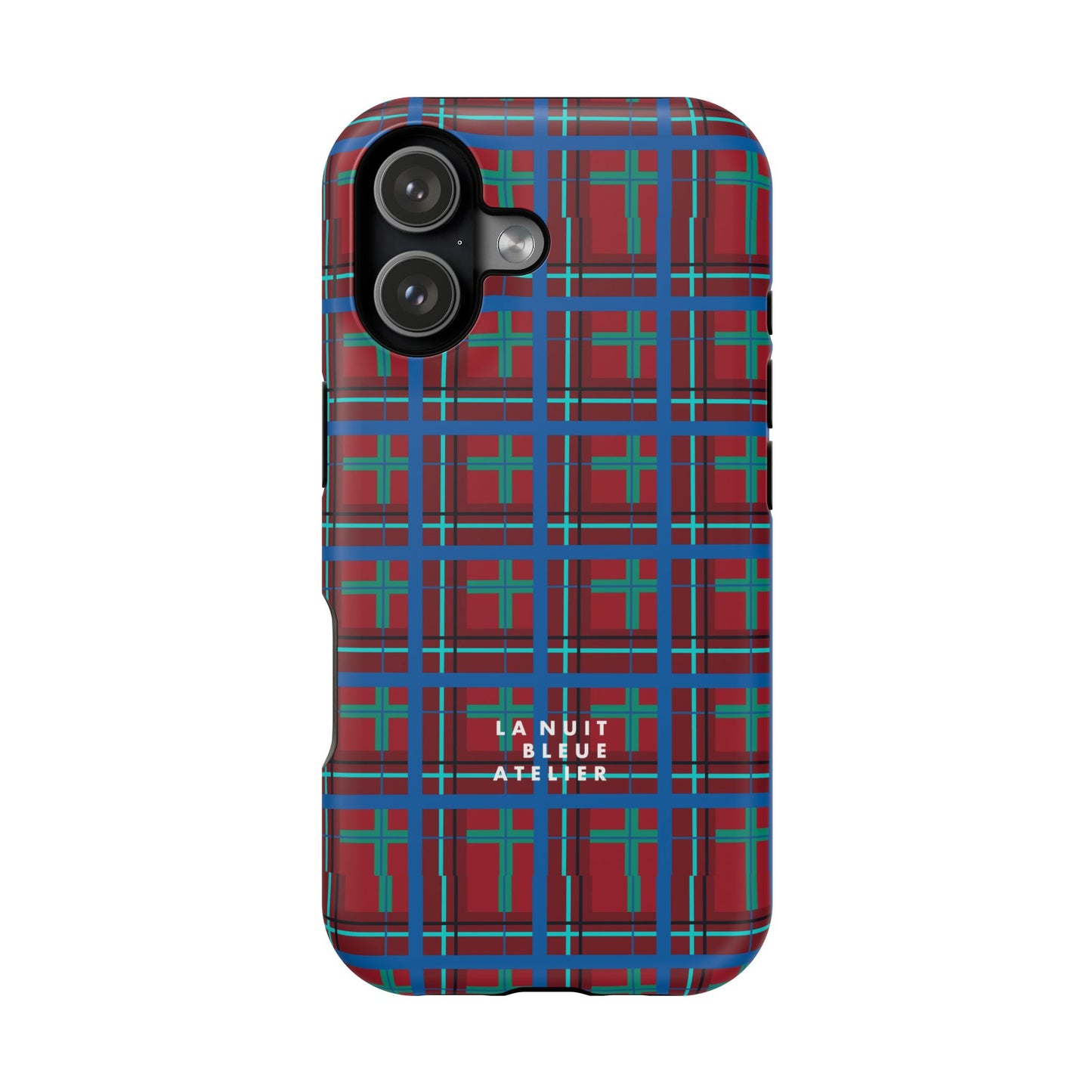 Classic Blue Plaid Impact-Resistant Phone Case