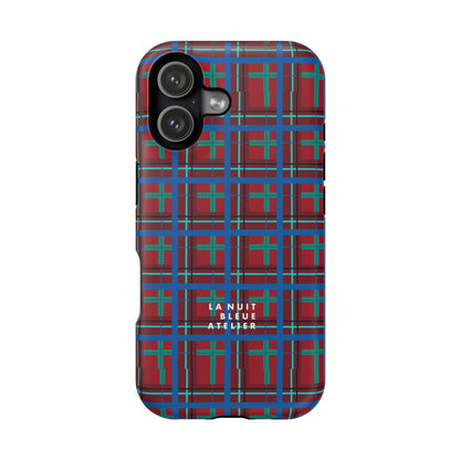 Classic Blue Plaid Impact-Resistant Phone Case