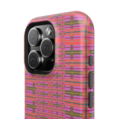 Pink Plaid Impact-Resistant Phone Case