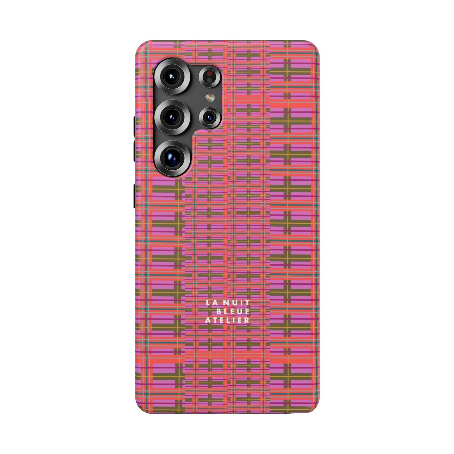 Pink Plaid Impact-Resistant Phone Case