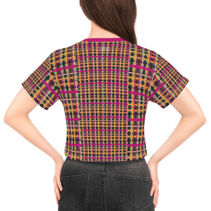 Fuchsia Plaid Lightweight Crop Tee