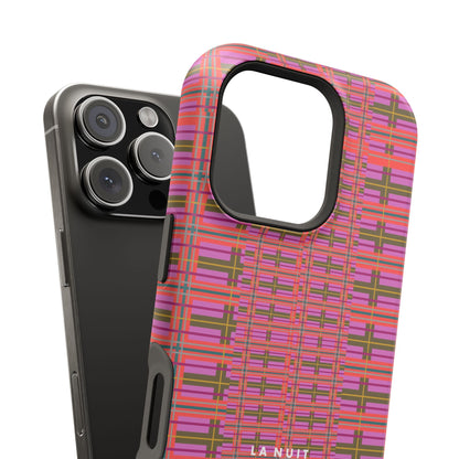 Pink Plaid Impact-Resistant Phone Case