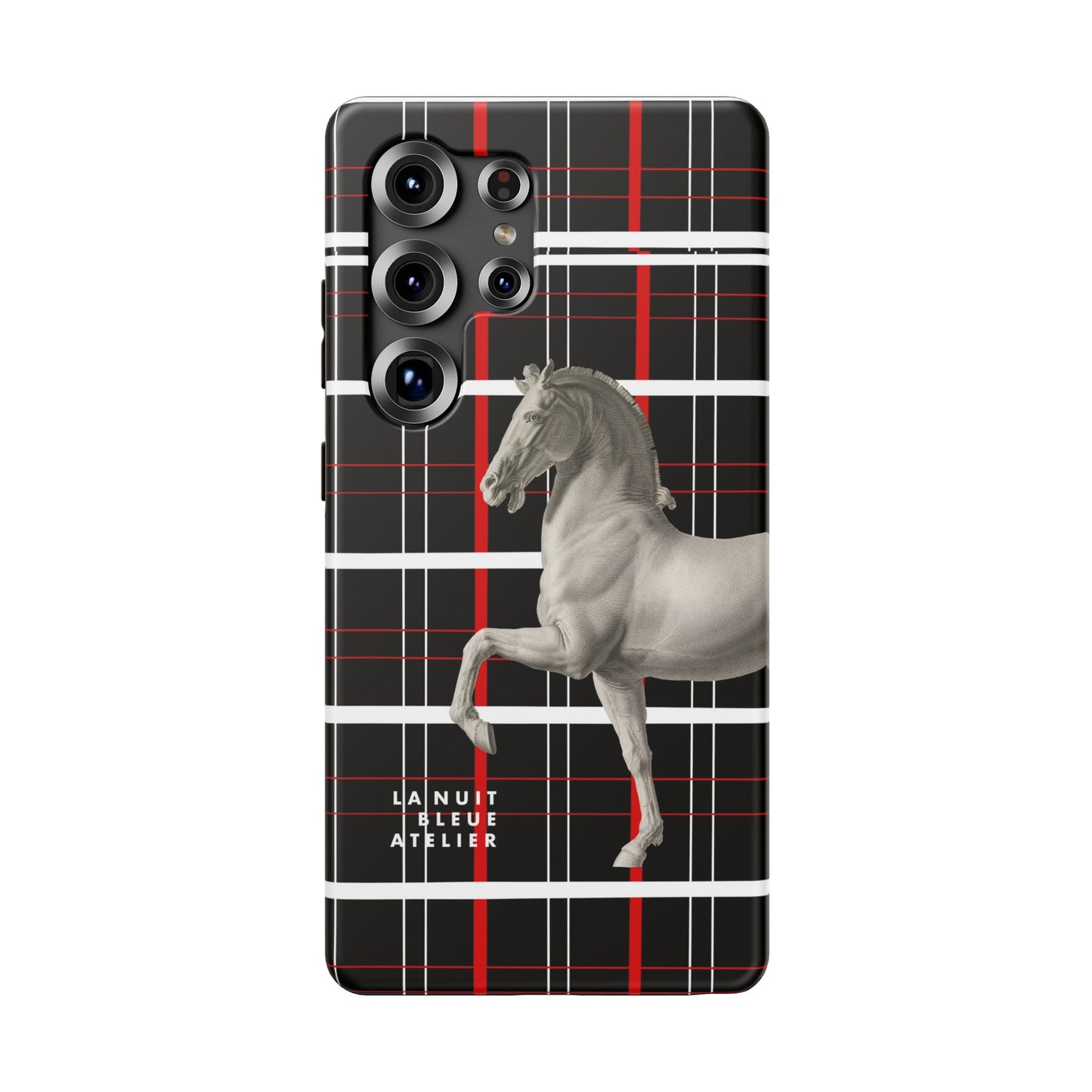 Plaid Horse Impact-Resistant Phone Case