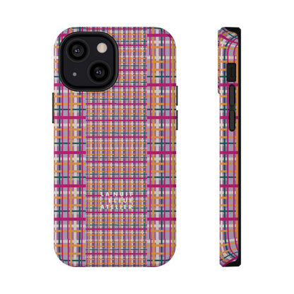 Purple-ish Plaid Impact-Resistant Phone Case