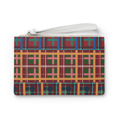 Multi Plaid No. 1 Vegan Leather Wristlet