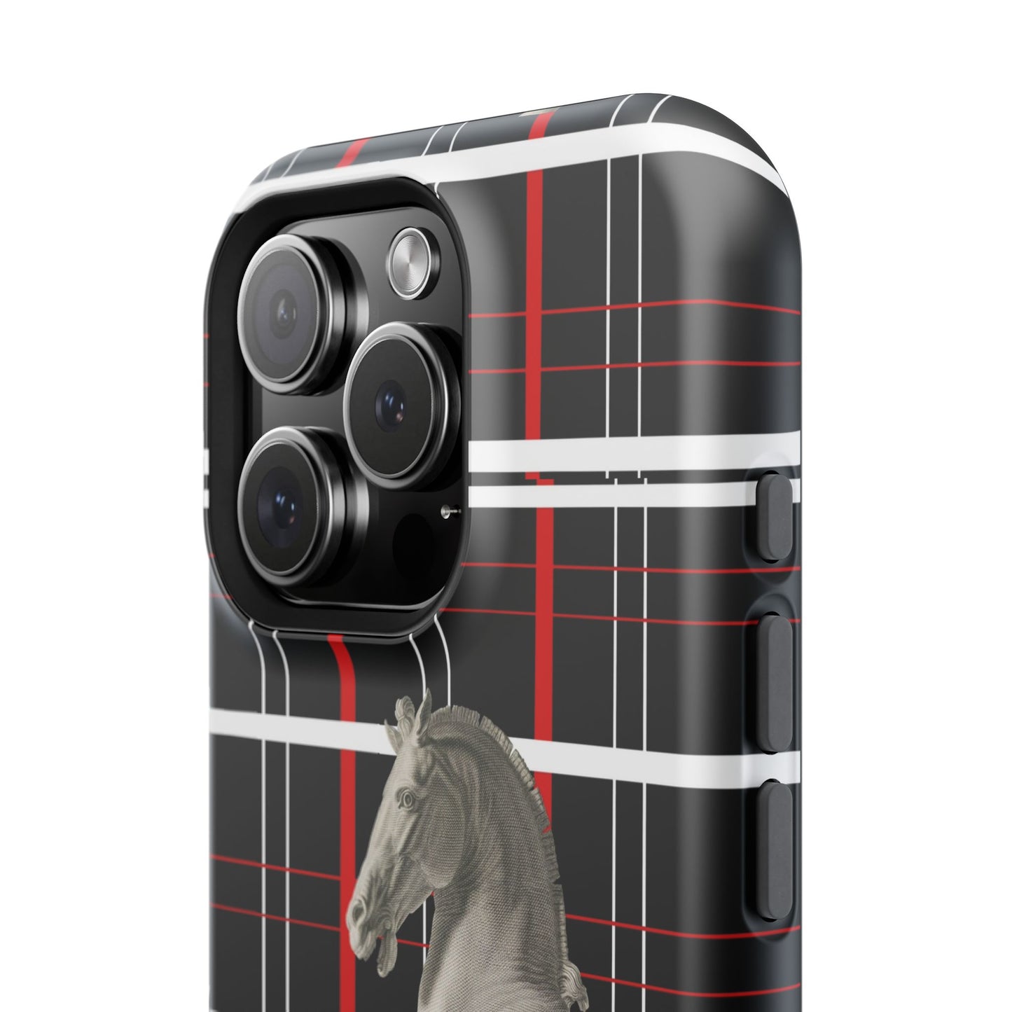 Plaid Horse Impact-Resistant Phone Case