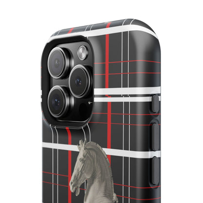 Plaid Horse Impact-Resistant Phone Case