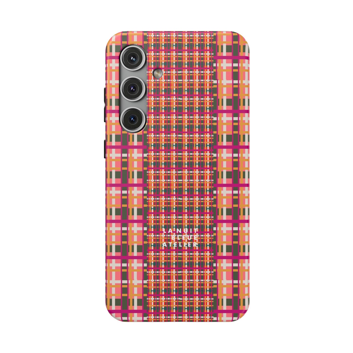 Peach-ish Plaid Impact-Resistant Phone Case