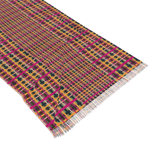 Fuchsia Plaid Lightweight Shawl
