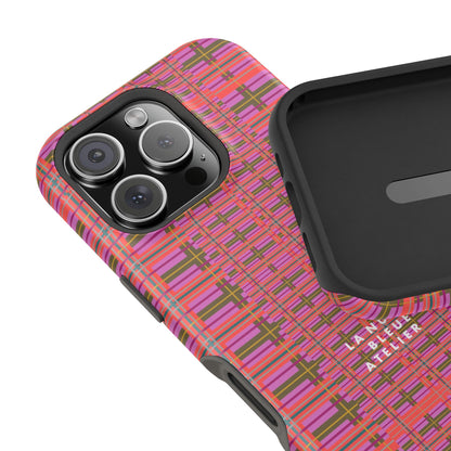 Pink Plaid Impact-Resistant Phone Case