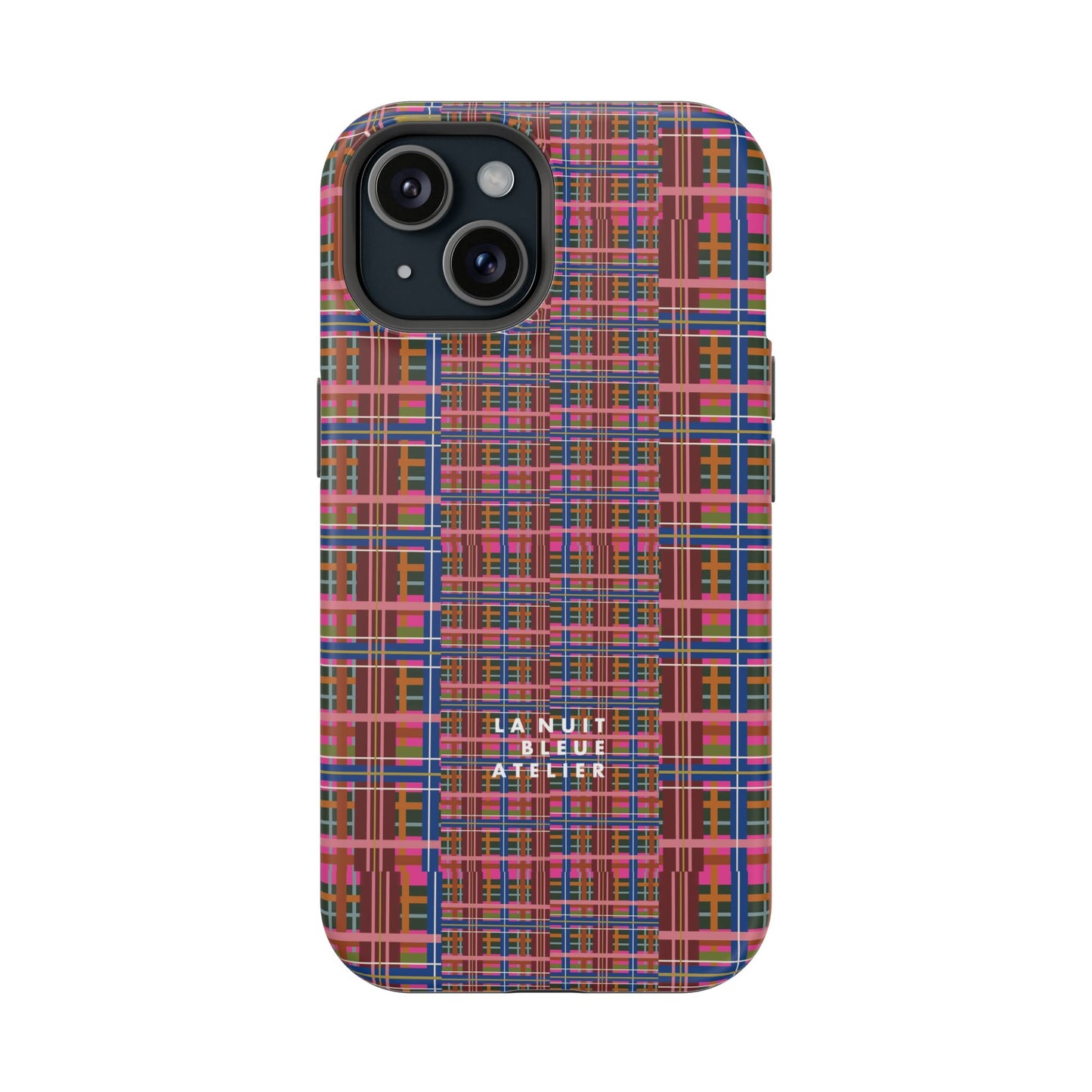 Pinky Blue Plaid Impact-Resistant Phone Case