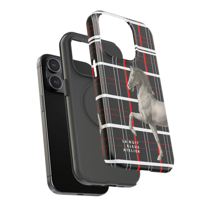 Plaid Horse Impact-Resistant Phone Case
