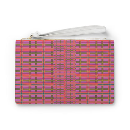 Pink Plaid Vegan Leather Wristlet