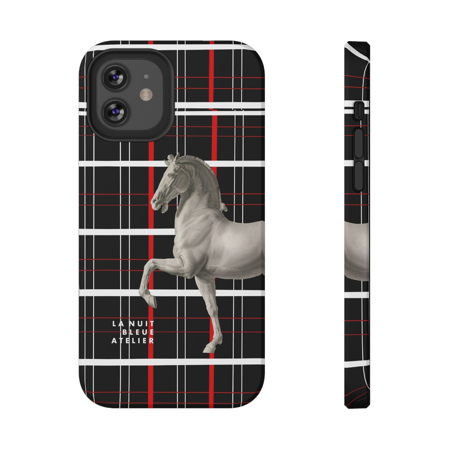 Plaid Horse Impact-Resistant Phone Case