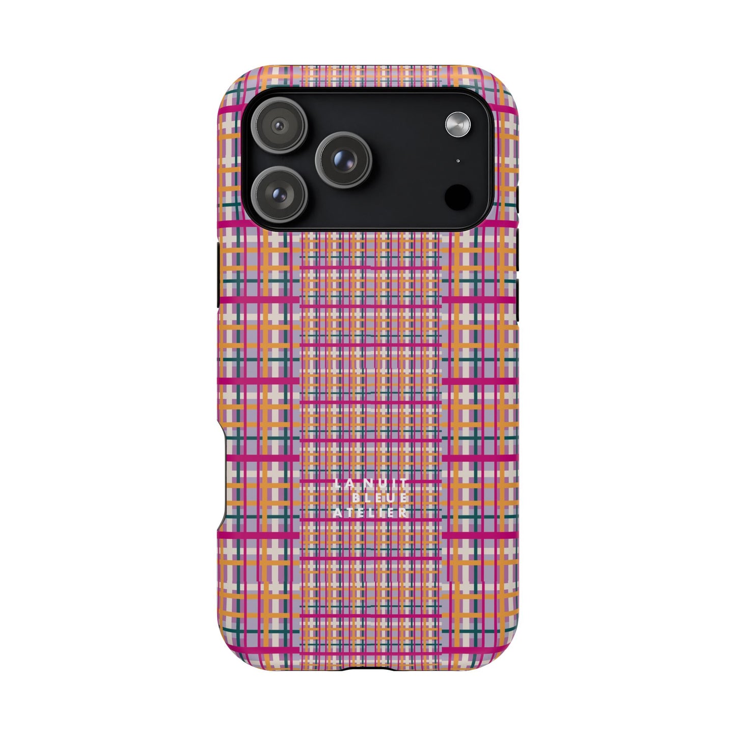 Purple-ish Plaid Impact-Resistant Phone Case