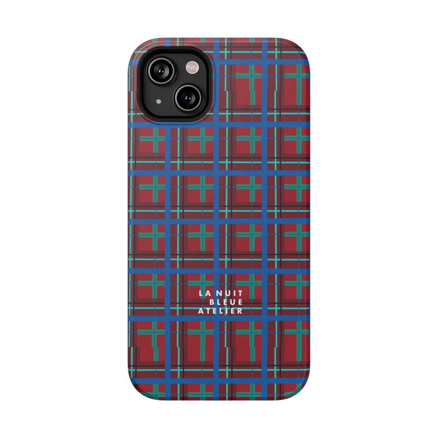 Classic Blue Plaid Impact-Resistant Phone Case
