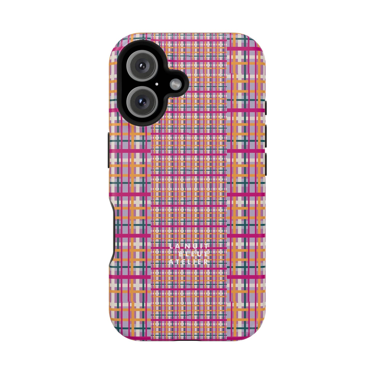 Purple-ish Plaid Impact-Resistant Phone Case