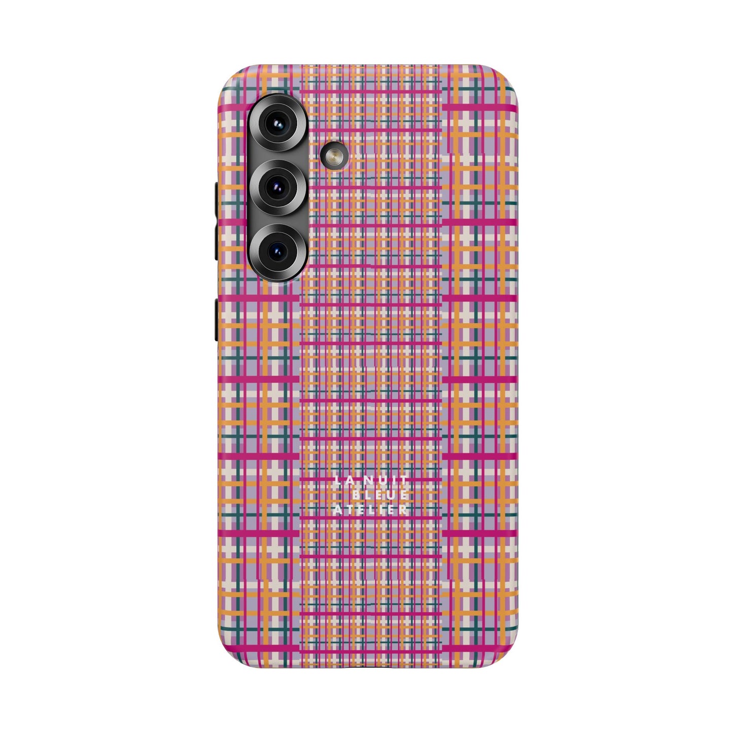 Purple-ish Plaid Impact-Resistant Phone Case