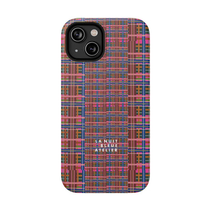 Pinky Blue Plaid Impact-Resistant Phone Case