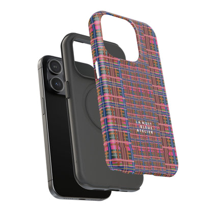 Pinky Blue Plaid Impact-Resistant Phone Case