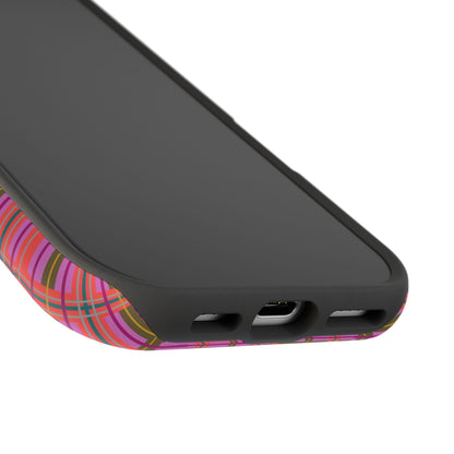 Pink Plaid Impact-Resistant Phone Case