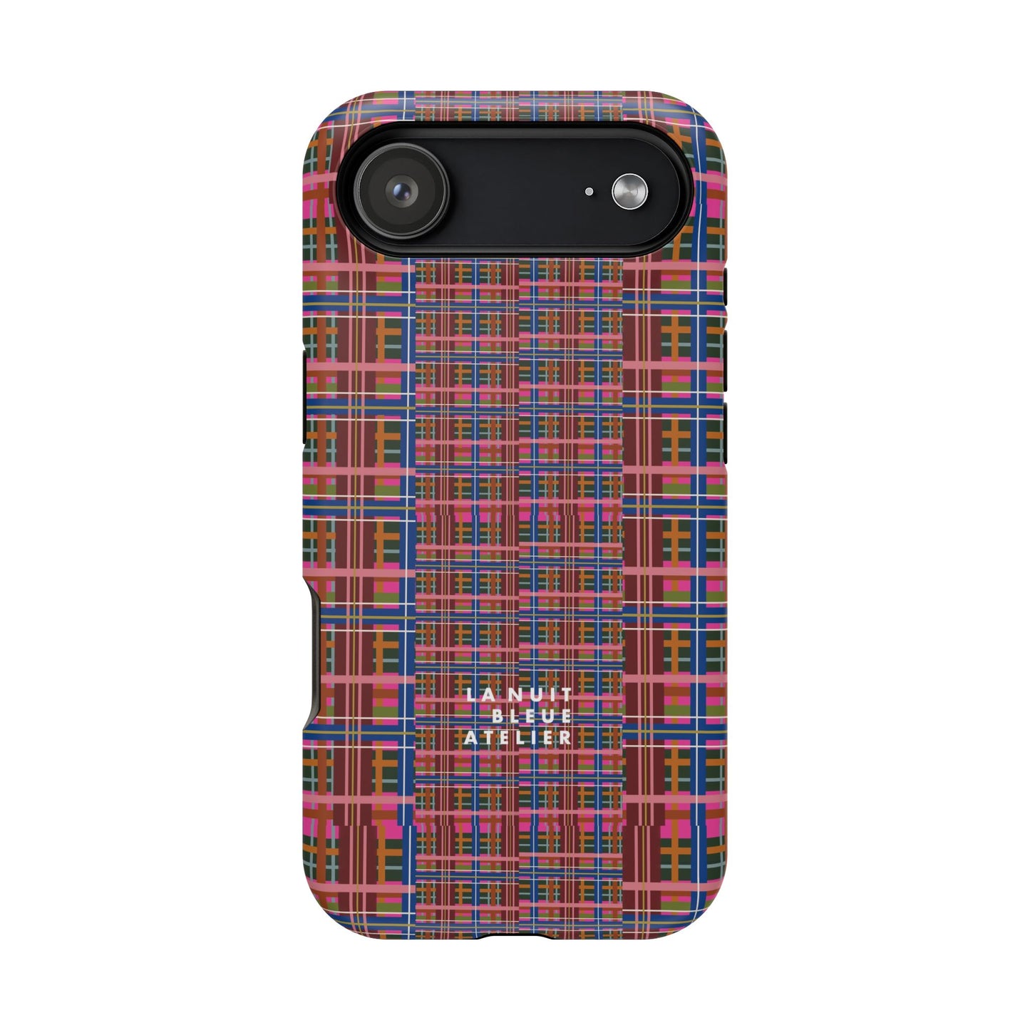 Pinky Blue Plaid Impact-Resistant Phone Case