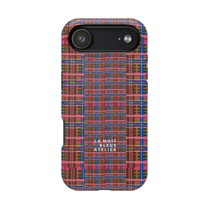 Pinky Blue Plaid Impact-Resistant Phone Case