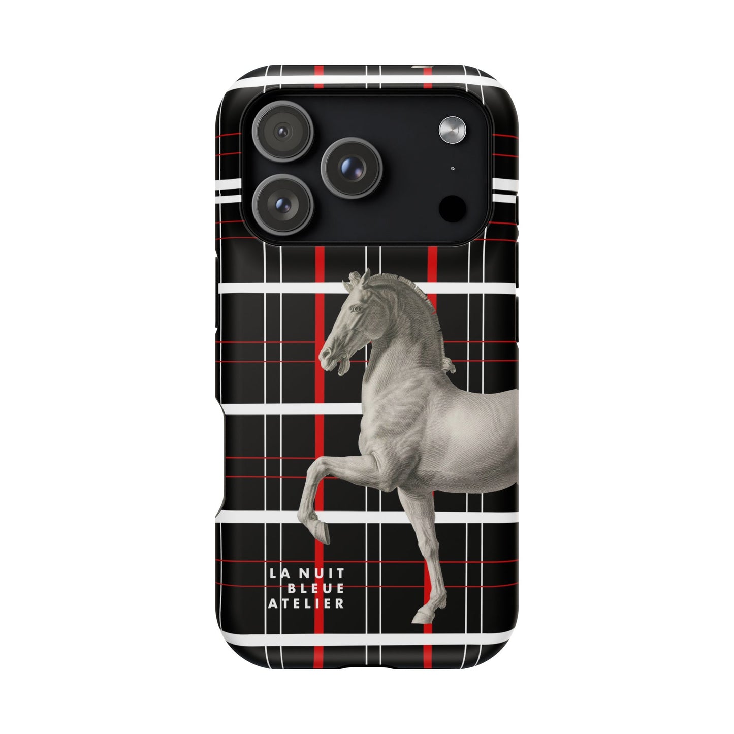 Plaid Horse Impact-Resistant Phone Case