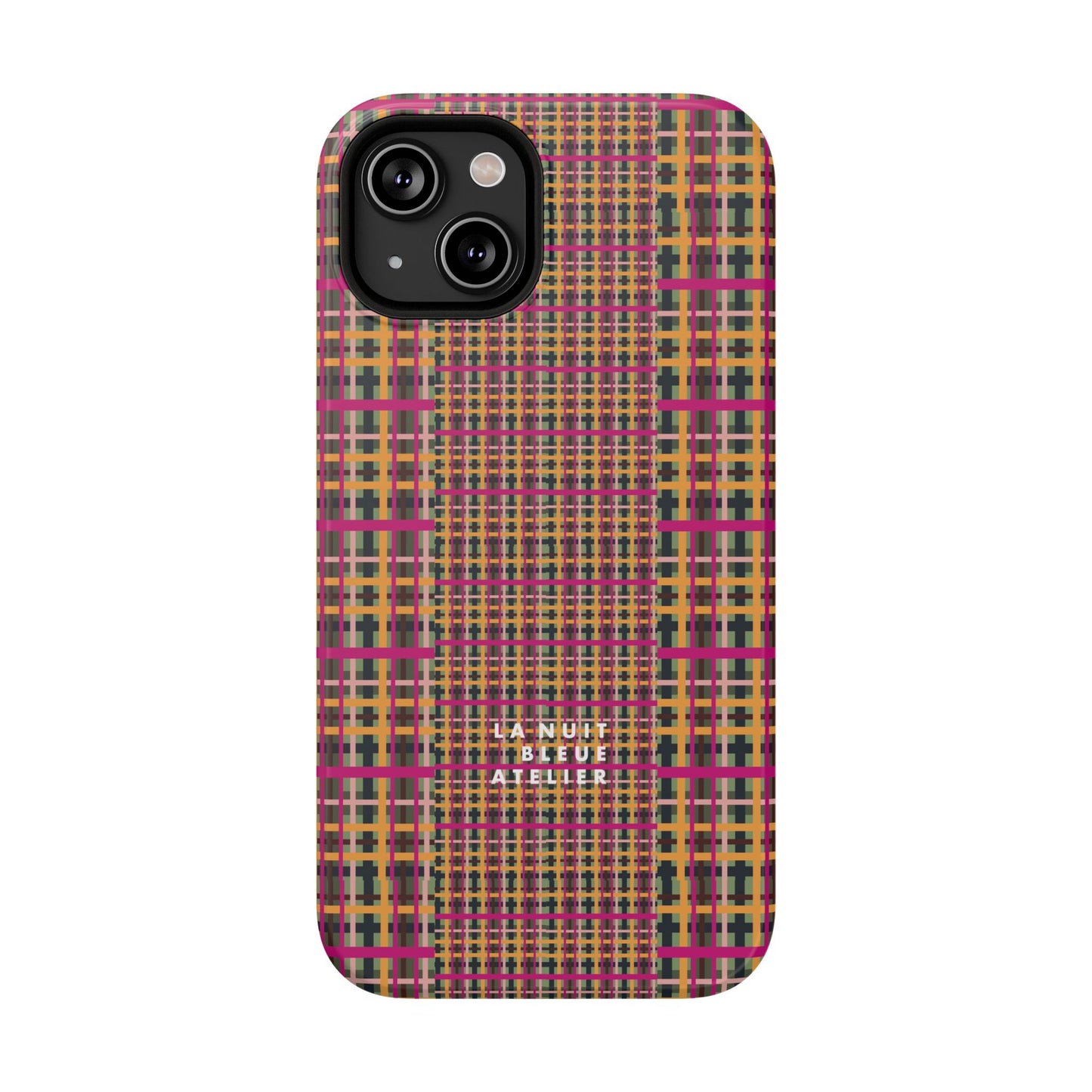 Fuchsia Plaid Impact-Resistant Phone Case