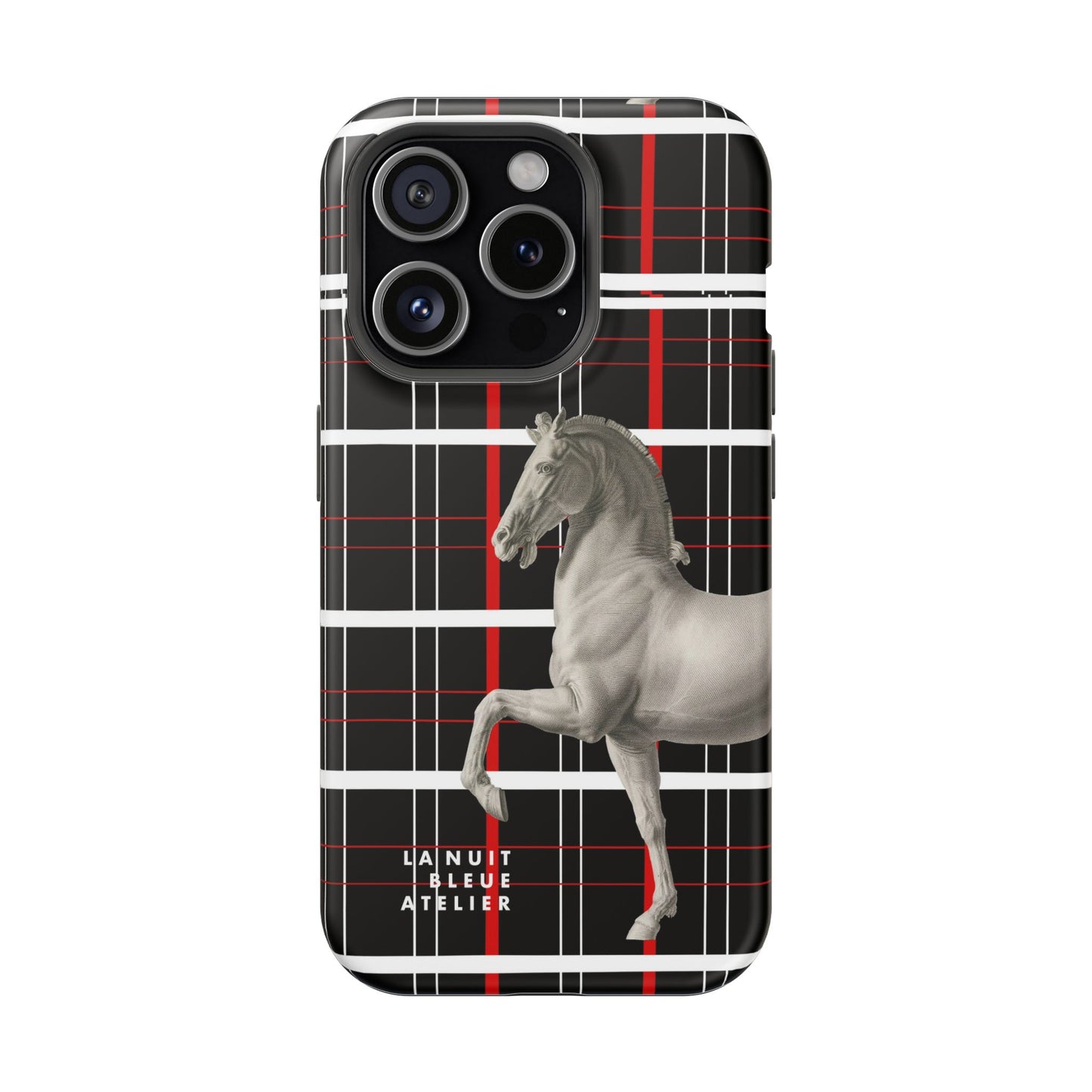 Plaid Horse Impact-Resistant Phone Case