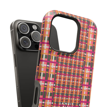 Peach-ish Plaid Impact-Resistant Phone Case